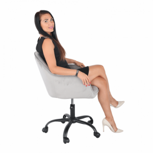 Irodai szék, Velvet anyag világosszürke|fekete, EROL