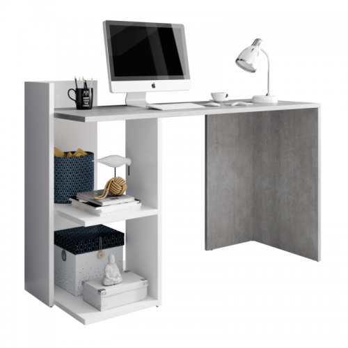PC asztal, beton|fehér matt, ANDREO