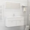 Fehér forgácslap mosdószekrény beépített mosdókagylóval