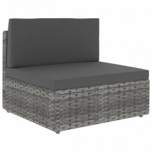 3 személyes szürke elemes polyrattan kanapé