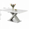 Étkezőasztal, fehér magasfényű HG|beton, 160x90 cm, FARNEL