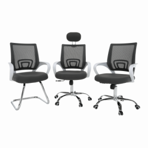 Irodai szék, szürke|fehér, SANAZ TYP 1