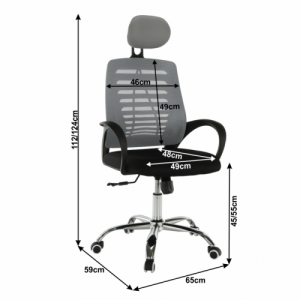 Irodai szék, szürke|fekete, ELMAS