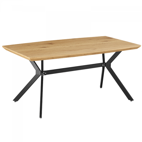 Étkezőasztal, tölgy|fekete, 160x90 cm, MEDITER