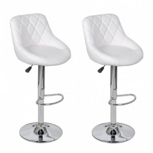 240466  Bar Stools 2 pcs White Faux Leather