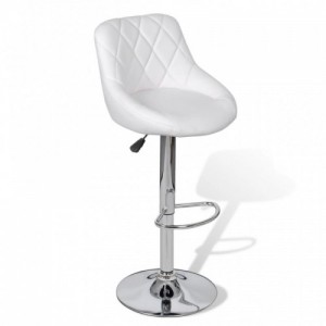 240466  Bar Stools 2 pcs White Faux Leather