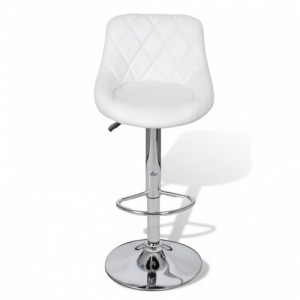 240466  Bar Stools 2 pcs White Faux Leather