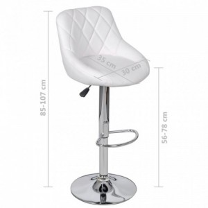 240466  Bar Stools 2 pcs White Faux Leather