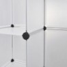 Fehér moduláris szekrény 18 rekesszel 37 x 146 x 180,5 cm