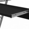 Számítógépes íróasztal kihuzható tálcás íróasztal Fekete