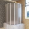 Zuhanyzó kádparaván 140 x 168 cm 7 panelek behajtható törülközőtartó