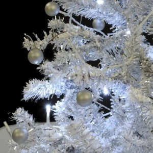 Fehér havazó karácsonyfa ernyő alakú talppal 170 cm