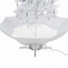Fehér havazó karácsonyfa ernyő alakú talppal 190 cm