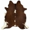Barna és fehér valódi marhabőr szőnyeg 150 x 170 cm
