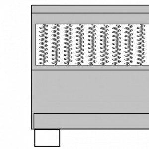 Sötétszürke rugós szövetágy 200 x 200 cm