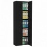 800298  Office Cabinet Black 60x32x190 cm Chipboard