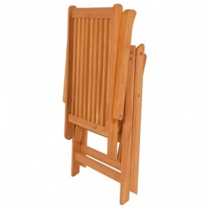 4 db tömör tíkfa kerti szék szürke párnával