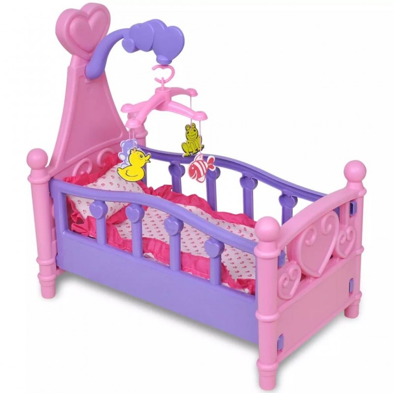 Gyerek játék babaágy rózsaszín + lila