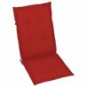 6 db tömör tíkfa kerti szék piros párnákkal
