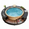 Fekete polyrattan jakuzzi-keret