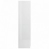 Magasfényű fehér szerelt fa ruhásszekrény 80 x 52 x 180 cm