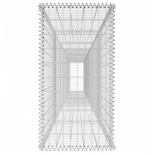 Horganyzott acél gabion fal fedéllel 600 x 50 x 100 cm