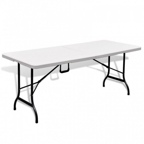 Fehér HDPE összecsukható kerti asztal 180 x 75 x 74 cm