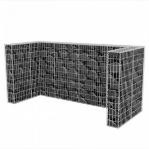 Acél gabion 3 db gurulós kukához 250 x 100 x 120 cm