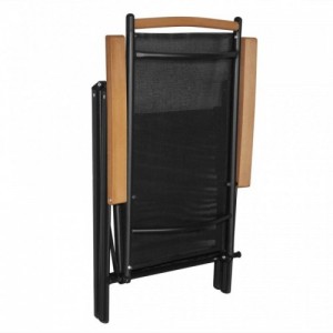 4 db fekete alumínium és textilén összecsukható kerti szék