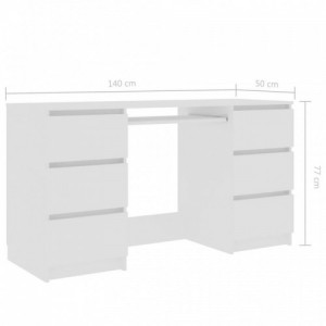 Fehér szerelt fa íróasztal 140 x 50 x 77 cm