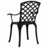 4 db fekete öntött alumínium kerti szék