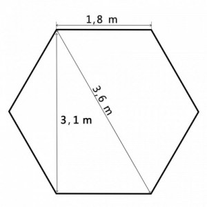 Sötétkék összecsukható hatszög alakú pop-up pavilon 3,6 x 3,1 m