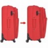 3 darabos, piros, puha fedeles görgős bőröndszett