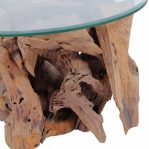 Tömör tíkfa uszadék dohányzóasztal 60 cm