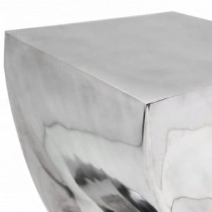 Csavart alakú zsámoly|kisasztal alumínium ezüst színben