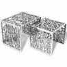 2 darab Ezüst négyzet alakú alumínium kisasztal