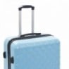 3 db kék keményfalú ABS gurulós bőrönd