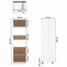 Magasfényű fehér szerelt fa szekrény hűtőhöz 60 x 57 x 207 cm