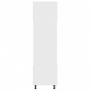 Magasfényű fehér szerelt fa mikro tartó szekrény 60x57x207 cm