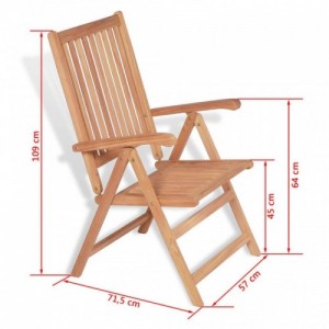 2 db dönthető tömör tíkfa kerti szék