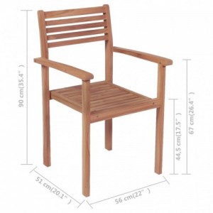 2 db rakásolható tömör tíkfa kerti szék