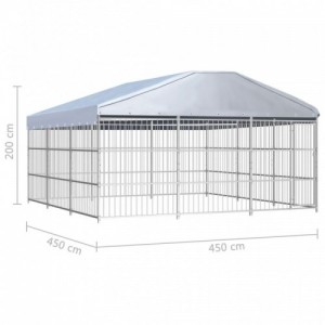 Kültéri kutyakennel tetővel 450 x 450 x 200 cm