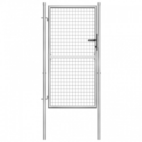 Ezüstszínű horganyzott acél kertkapu 105 x 200 cm