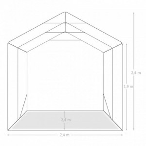 Zöld PVC sátorgarázs 2,4 x 2,4 m