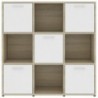 Fehér és sonoma-tölgy szerelt fa könyvszekrény 90 x 30 x 90 cm