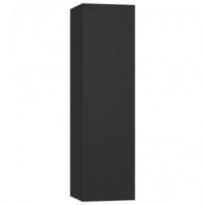 2 db fekete szerelt fa TV-szekrény 30,5 x 30 x 110 cm