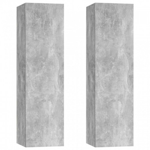 2 db betonszürke szerelt fa TV-szekrény 30,5 x 30 x 110 cm