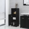 4 részes fekete szerelt fa fürdőszobai bútorszett
