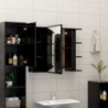 3 részes fekete forgácslap fürdőszobai bútorszett