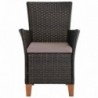 2 db barna polyrattan kültéri szék párnával